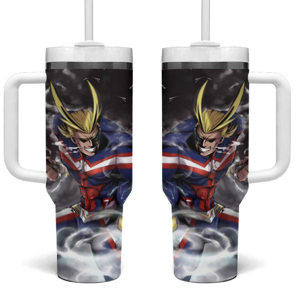 Trippy All Might My Hero Academia Tumbler With Handle Anime Mid Trippy Style TS04