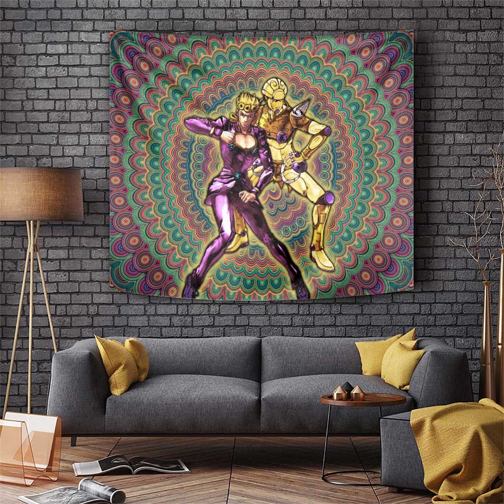 Trippy Giorno Giovanna Golden Wind Jojos Bizarre Adventure Tumbler With Handle Trippy Mix Anime Style TS04