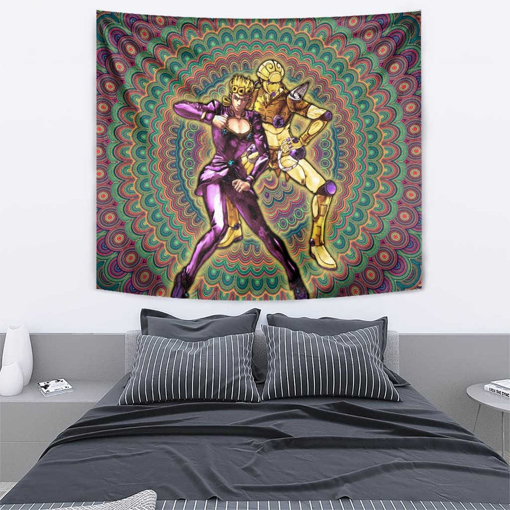 Trippy Giorno Giovanna Golden Wind Jojos Bizarre Adventure Tumbler With Handle Trippy Mix Anime Style TS04