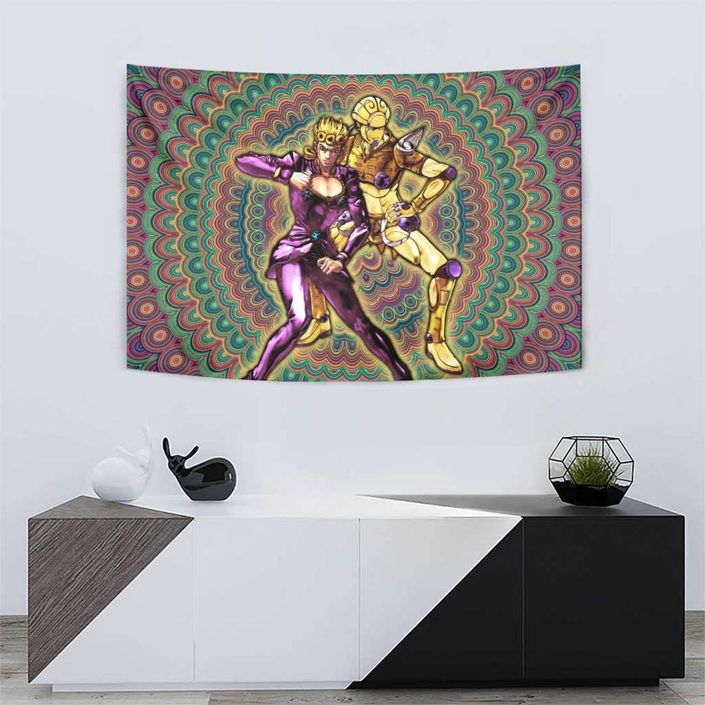 Trippy Giorno Giovanna Golden Wind Jojos Bizarre Adventure Tumbler With Handle Trippy Mix Anime Style TS04