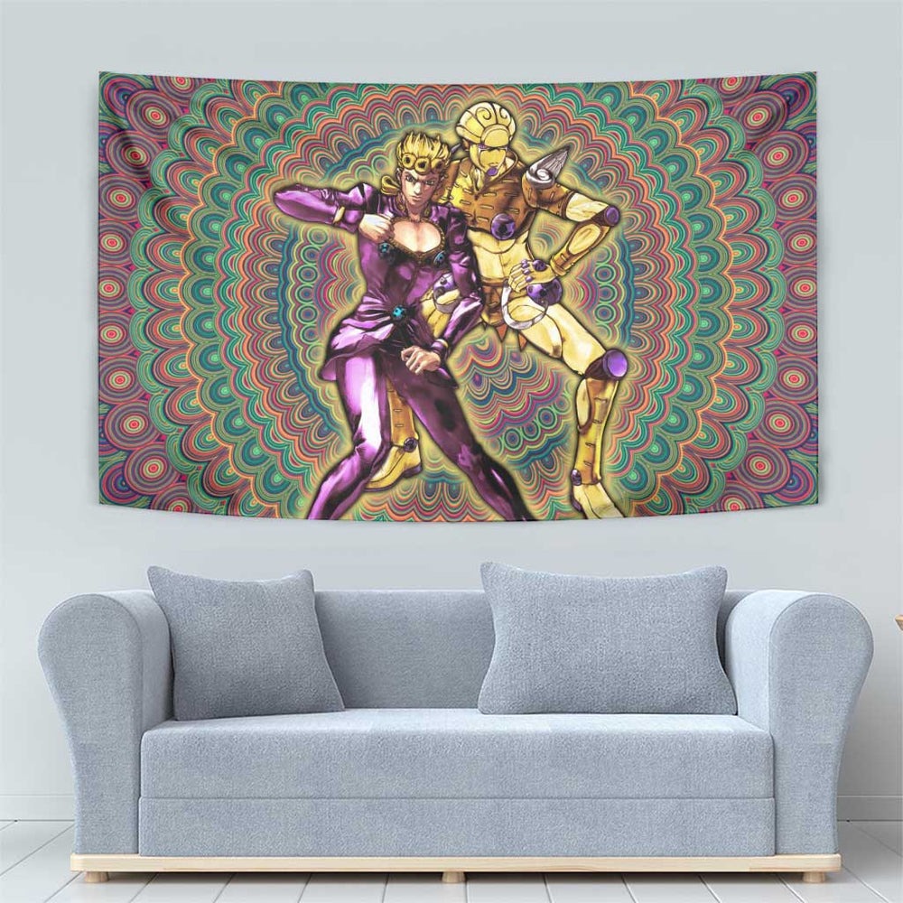 Trippy Giorno Giovanna Golden Wind Jojos Bizarre Adventure Tumbler With Handle Trippy Mix Anime Style TS04