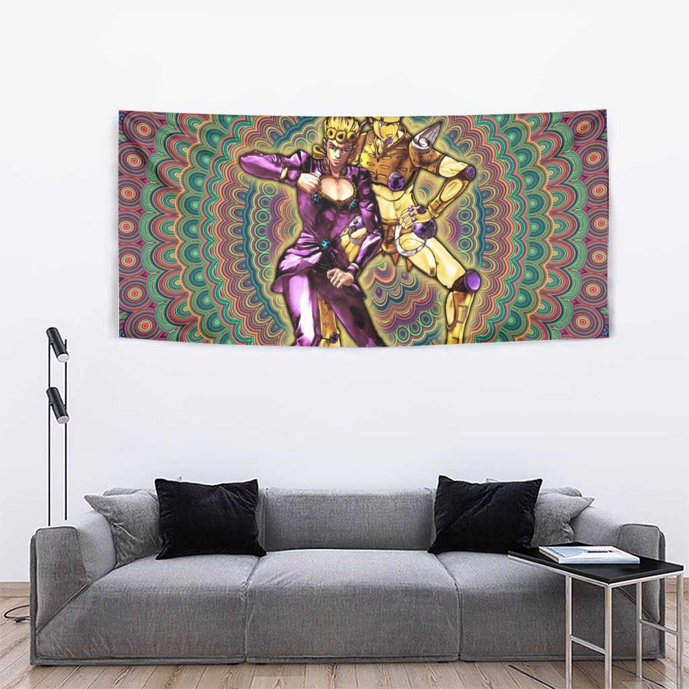 Trippy Giorno Giovanna Golden Wind Jojos Bizarre Adventure Tumbler With Handle Trippy Mix Anime Style TS04
