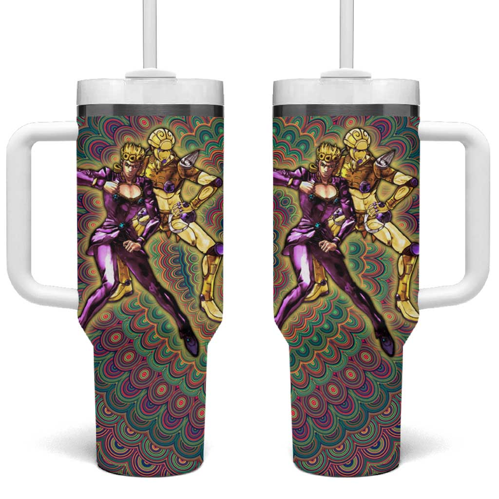 Trippy Giorno Giovanna Golden Wind Jojos Bizarre Adventure Tumbler With Handle Trippy Mix Anime Style TS04