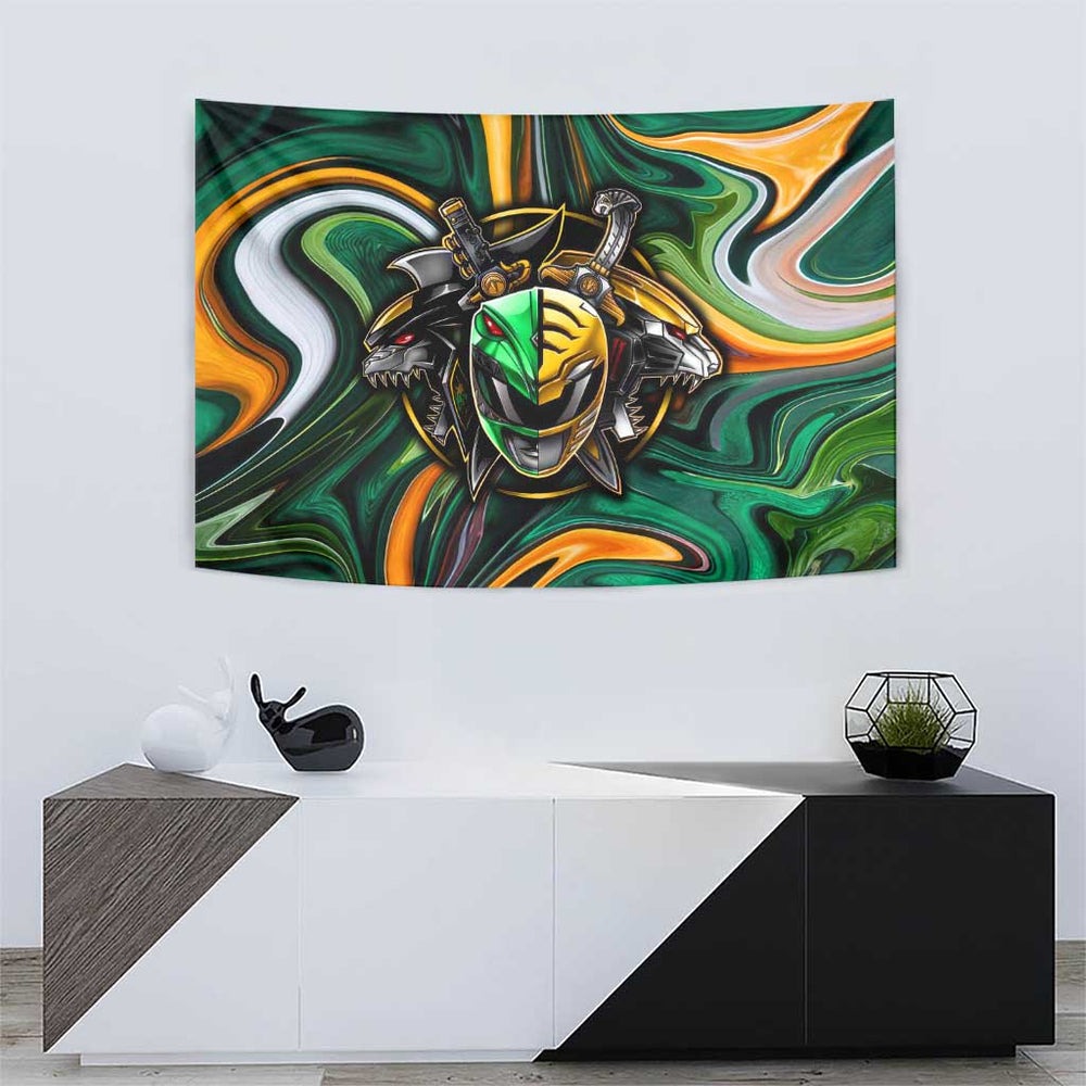 Trippy Green White Power Rangers Tumbler With Handle Anime Style TS04 Trippy Green White Power Rangers Tumbler With Handle Anime Style TS04