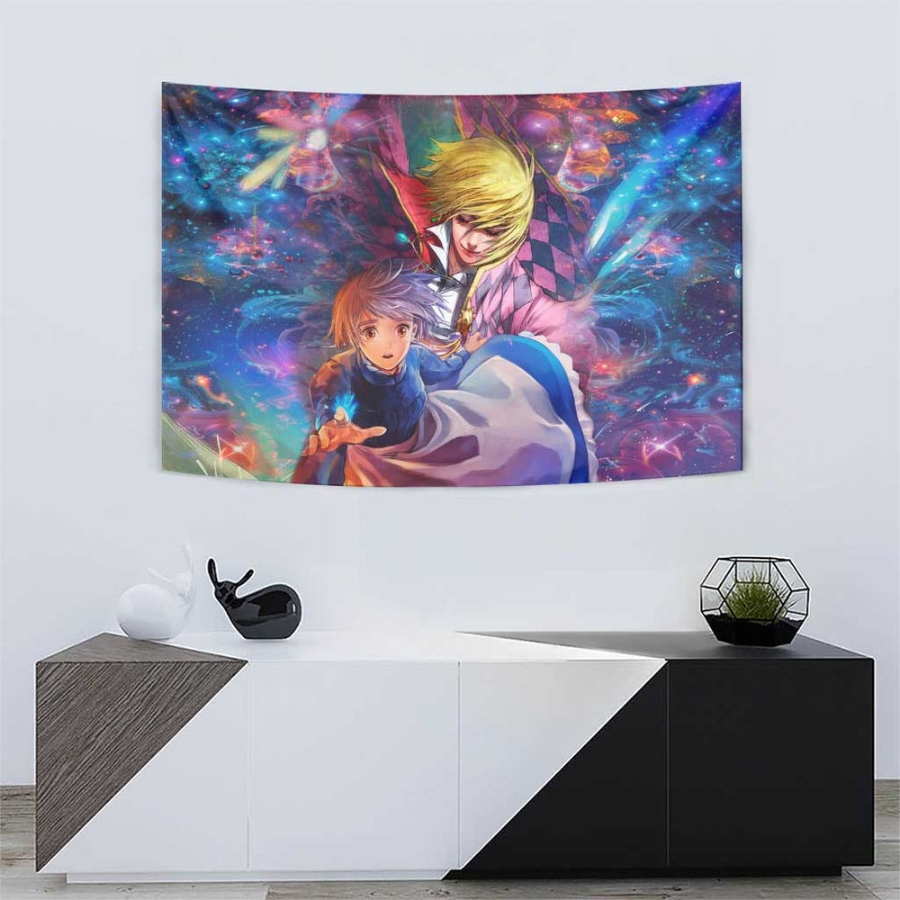Trippy Howls Moving Castle Studio Ghibli Tumbler With Handle Anime Mix With Trippy Style TS04 Trippy Howls Moving Castle Studio Ghibli Tumbler With Handle Anime Mix With Trippy Style TS04