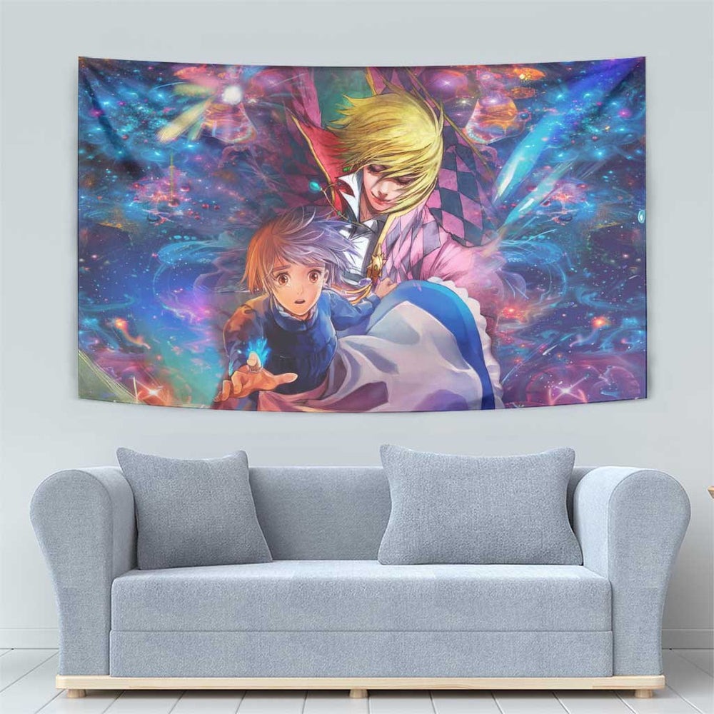 Trippy Howls Moving Castle Studio Ghibli Tumbler With Handle Anime Mix With Trippy Style TS04 Trippy Howls Moving Castle Studio Ghibli Tumbler With Handle Anime Mix With Trippy Style TS04