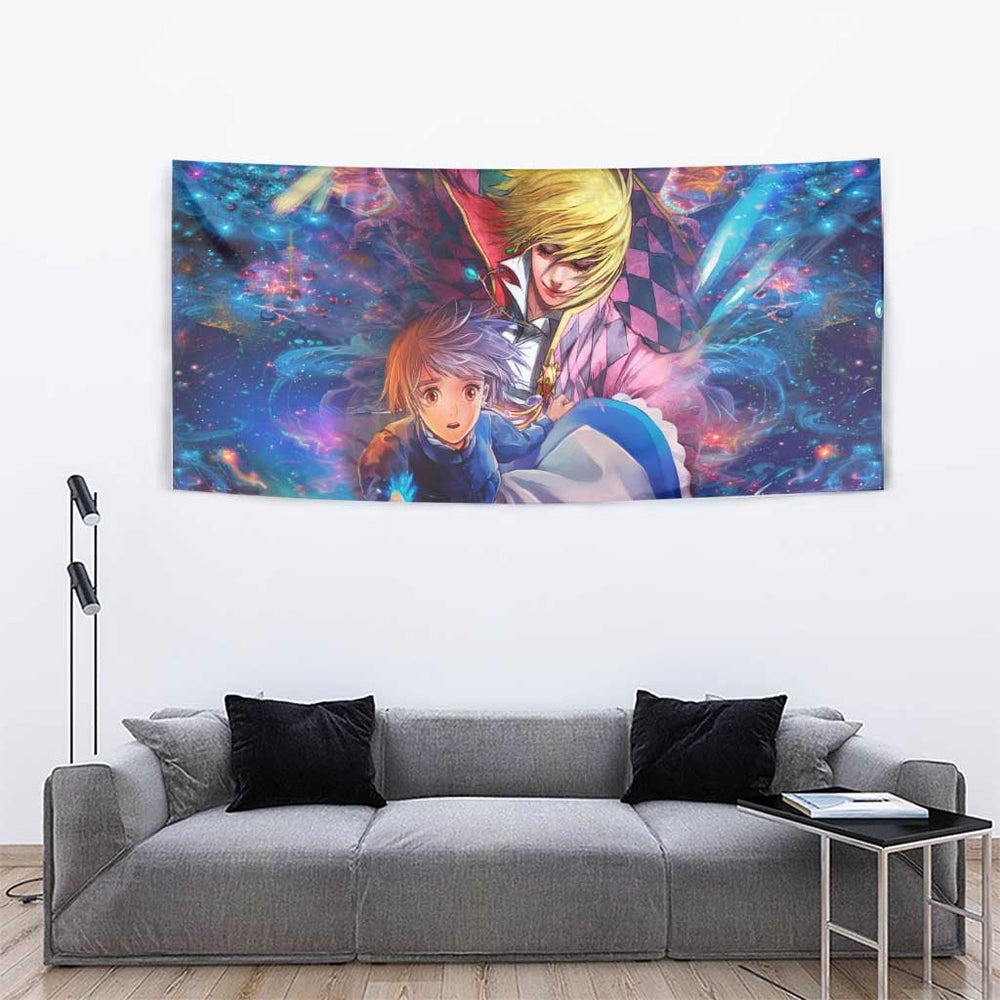 Trippy Howls Moving Castle Studio Ghibli Tumbler With Handle Anime Mix With Trippy Style TS04 Trippy Howls Moving Castle Studio Ghibli Tumbler With Handle Anime Mix With Trippy Style TS04