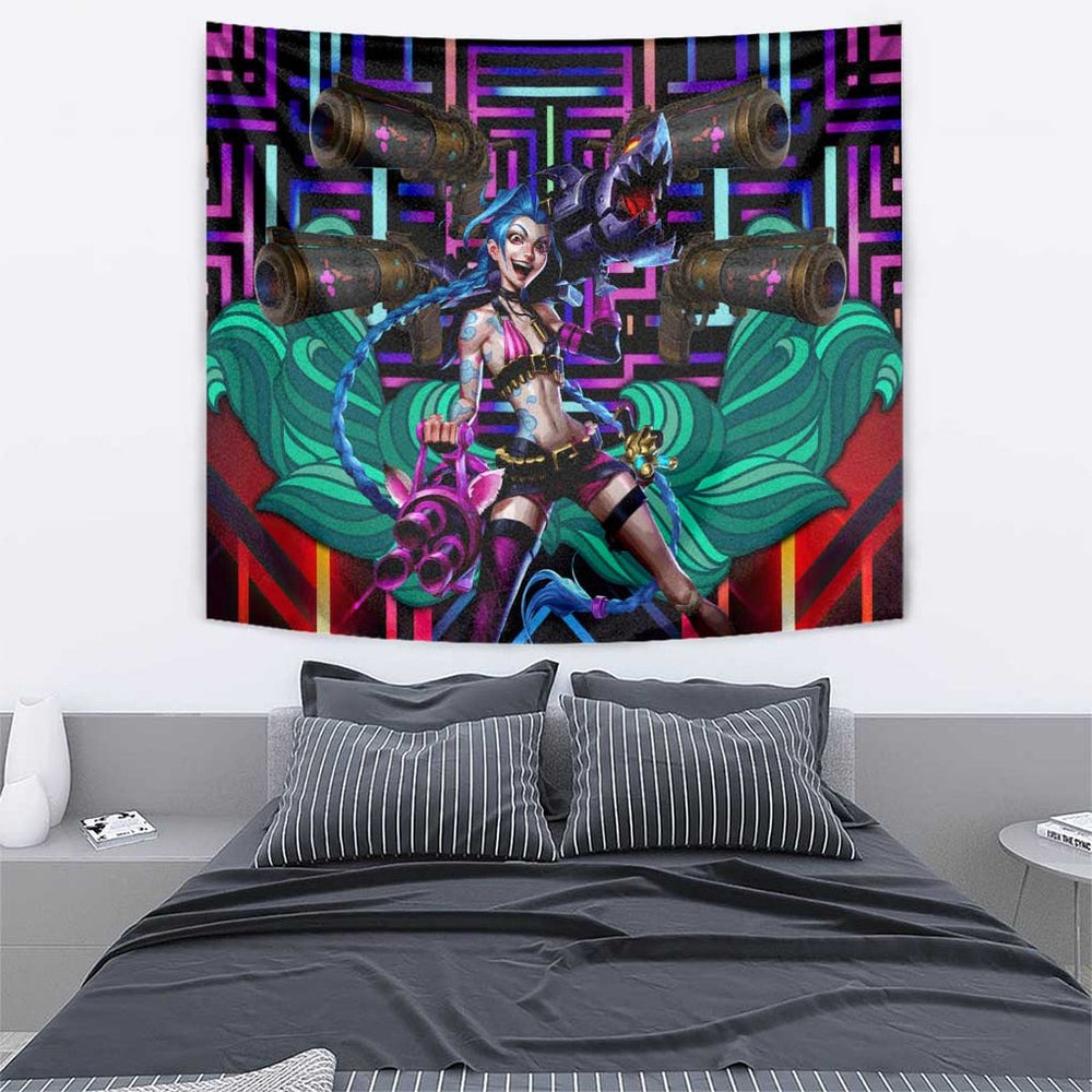 Trippy Jinx Arcane League of Legends Tumbler With Handle Game Art Mix Trippy Style TS04 Trippy Jinx Arcane League of Legends Tumbler With Handle Game Art Mix Trippy Style TS04