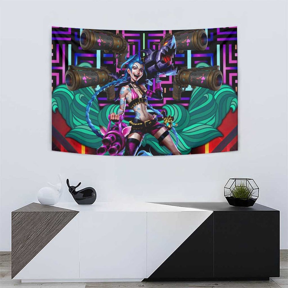 Trippy Jinx Arcane League of Legends Tumbler With Handle Game Art Mix Trippy Style TS04 Trippy Jinx Arcane League of Legends Tumbler With Handle Game Art Mix Trippy Style TS04