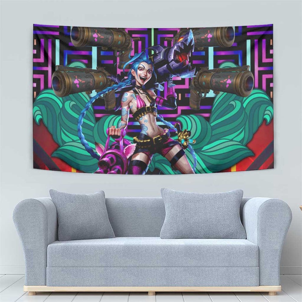 Trippy Jinx Arcane League of Legends Tumbler With Handle Game Art Mix Trippy Style TS04 Trippy Jinx Arcane League of Legends Tumbler With Handle Game Art Mix Trippy Style TS04