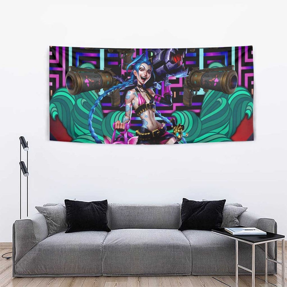 Trippy Jinx Arcane League of Legends Tumbler With Handle Game Art Mix Trippy Style TS04 Trippy Jinx Arcane League of Legends Tumbler With Handle Game Art Mix Trippy Style TS04