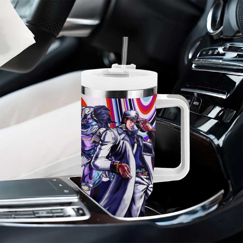 Trippy Jotaro Kujo JoJos Bizarre Adventure Tumbler With Handle Anime Mix Trippy Style TS04 Trippy Jotaro Kujo JoJos Bizarre Adventure Tumbler With Handle Anime Mix Trippy Style TS04