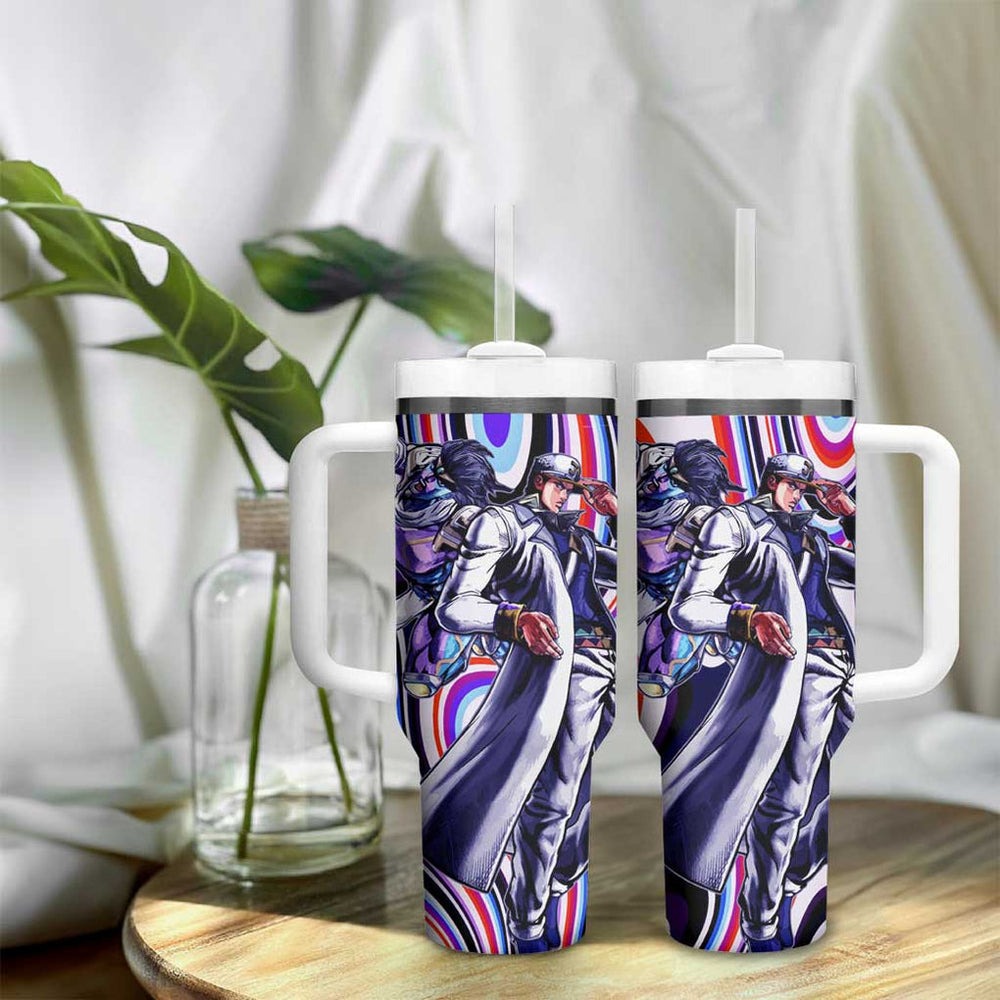 Trippy Jotaro Kujo JoJos Bizarre Adventure Tumbler With Handle Anime Mix Trippy Style TS04 Trippy Jotaro Kujo JoJos Bizarre Adventure Tumbler With Handle Anime Mix Trippy Style TS04