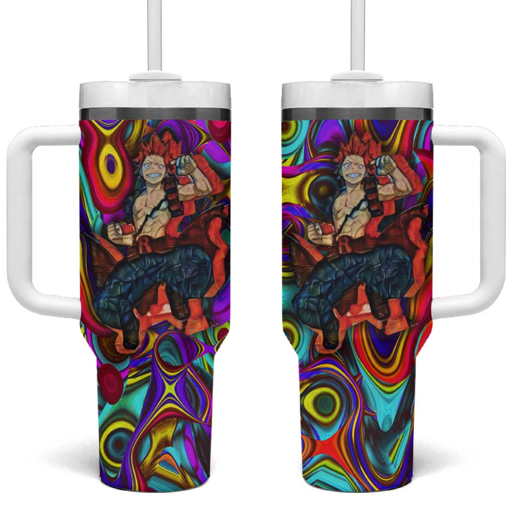 Trippy Kirishima Red Riot My Hero Academia Tumbler With Handle Trippy Mix Anime Style TS04
