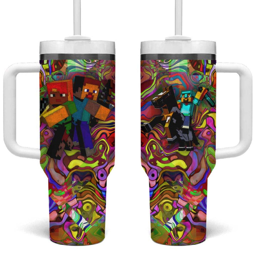 Trippy Minecraft Tumbler With Handle Trippy Style TS04 Trippy Minecraft Tumbler With Handle Trippy Style TS04