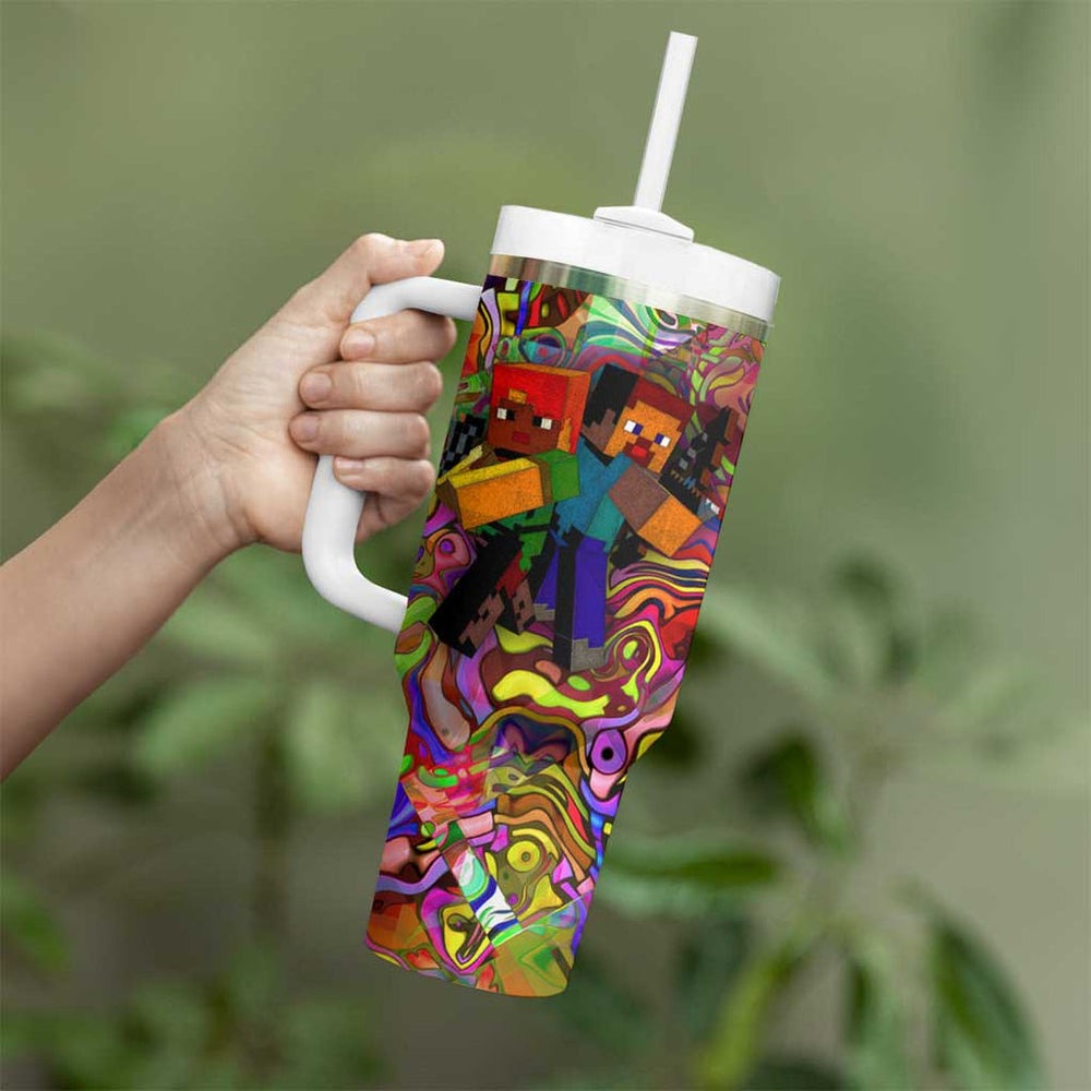 Trippy Minecraft Tumbler With Handle Trippy Style TS04 Trippy Minecraft Tumbler With Handle Trippy Style TS04