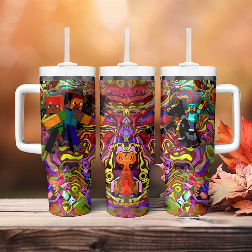 Trippy Minecraft Tumbler With Handle Trippy Style TS04 Trippy Minecraft Tumbler With Handle Trippy Style TS04