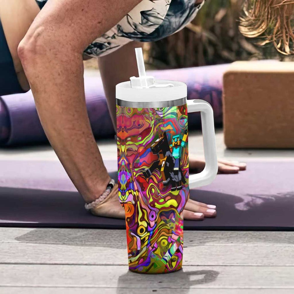 Trippy Minecraft Tumbler With Handle Trippy Style TS04 Trippy Minecraft Tumbler With Handle Trippy Style TS04