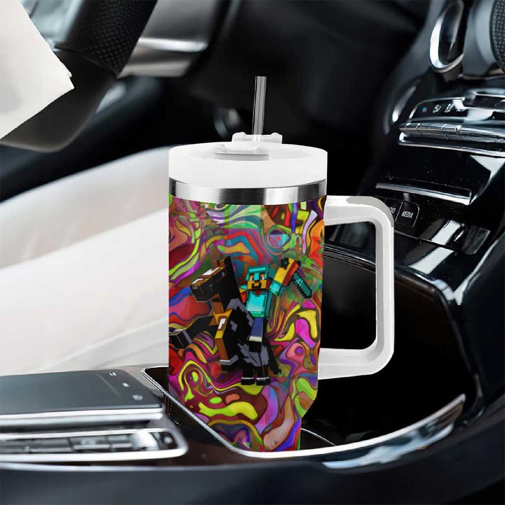 Trippy Minecraft Tumbler With Handle Trippy Style TS04 Trippy Minecraft Tumbler With Handle Trippy Style TS04