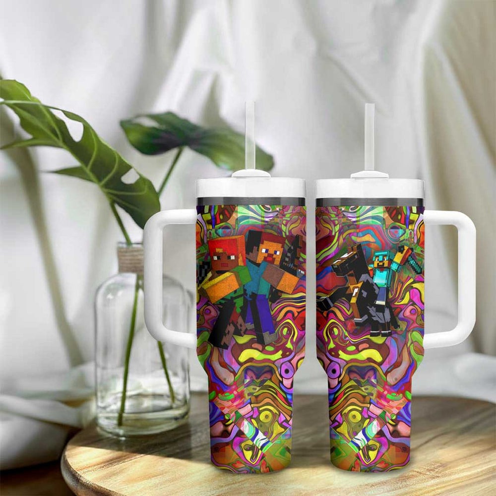 Trippy Minecraft Tumbler With Handle Trippy Style TS04 Trippy Minecraft Tumbler With Handle Trippy Style TS04