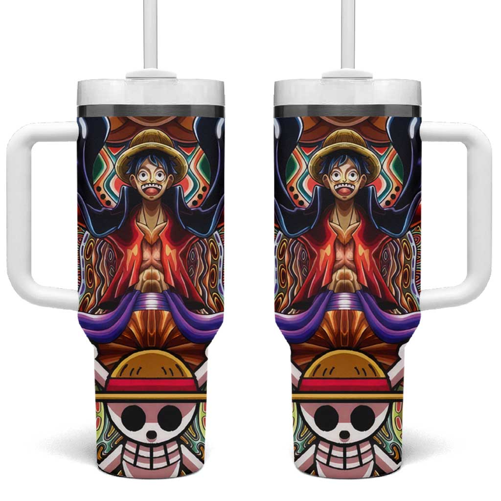 Trippy Monkey D. Luffy One Piece Tumbler With Handle Anime Mix Hippie Style TS04