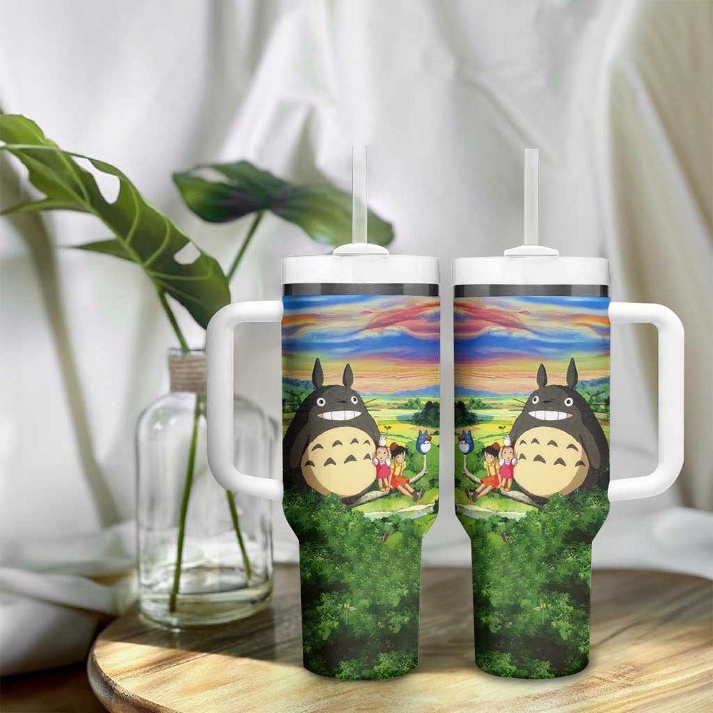 Trippy My Neighbor Totoro Studio Ghibli Tumbler With Handle Anime  Mix Oil Paint Trippy Style TS04