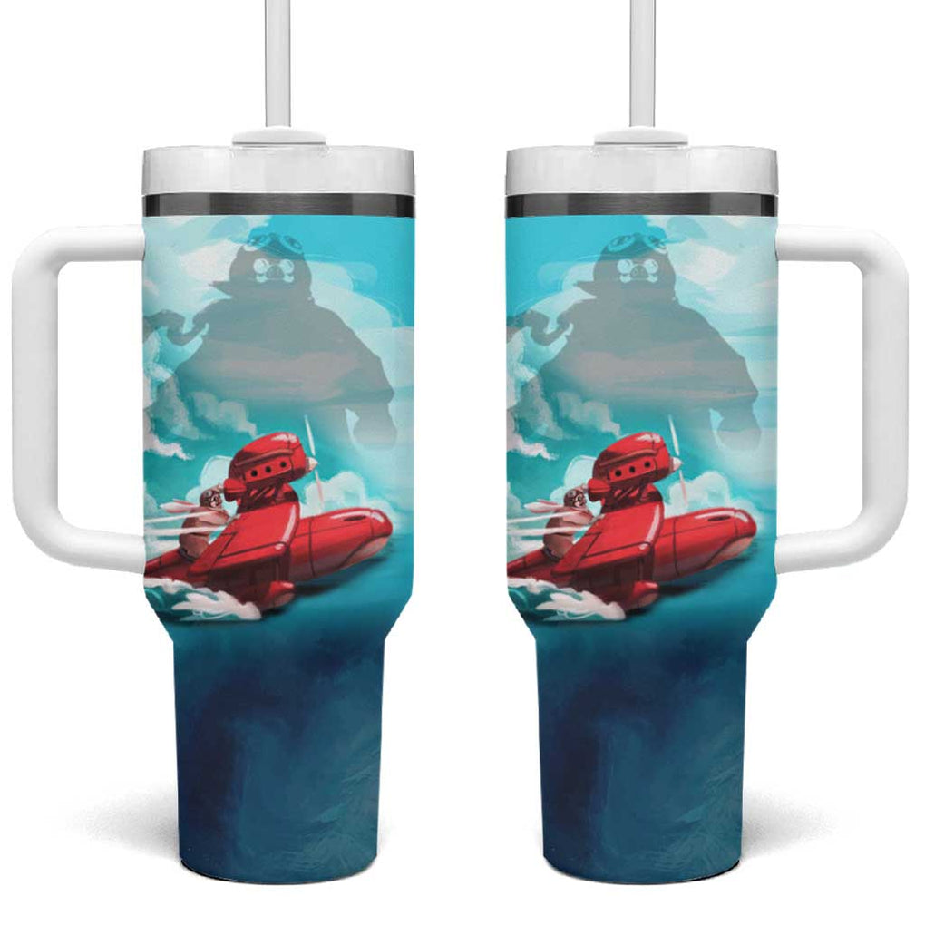 Trippy Porco Rosso Studio Tumbler With Handle Anime Style TS04