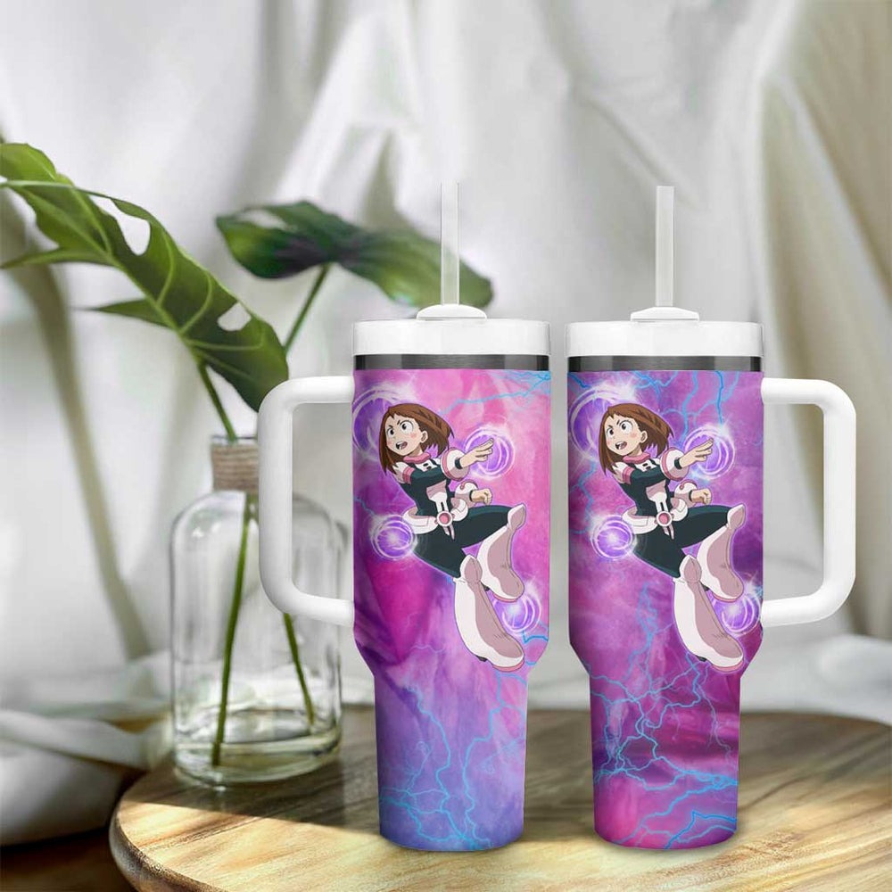Trippy Uraraka Ochako My Hero Academia Tumbler With Handle Anime Mix Tie Dye Style TS04 Trippy Uraraka Ochako My Hero Academia Tumbler With Handle Anime Mix Tie Dye Style TS04
