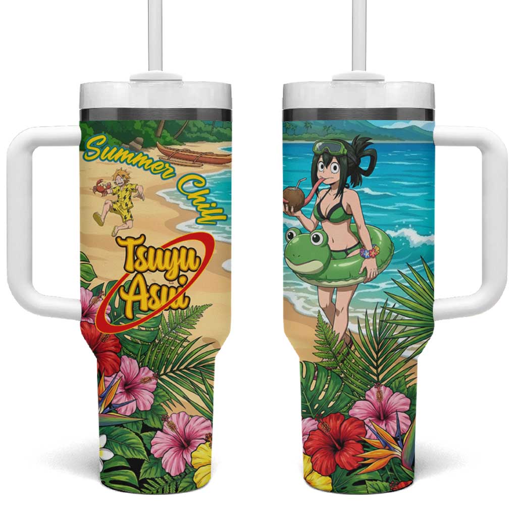 Tsuyu Asui Summer Chill Tumbler With Handle Tropical Anime Vacation Art TS04