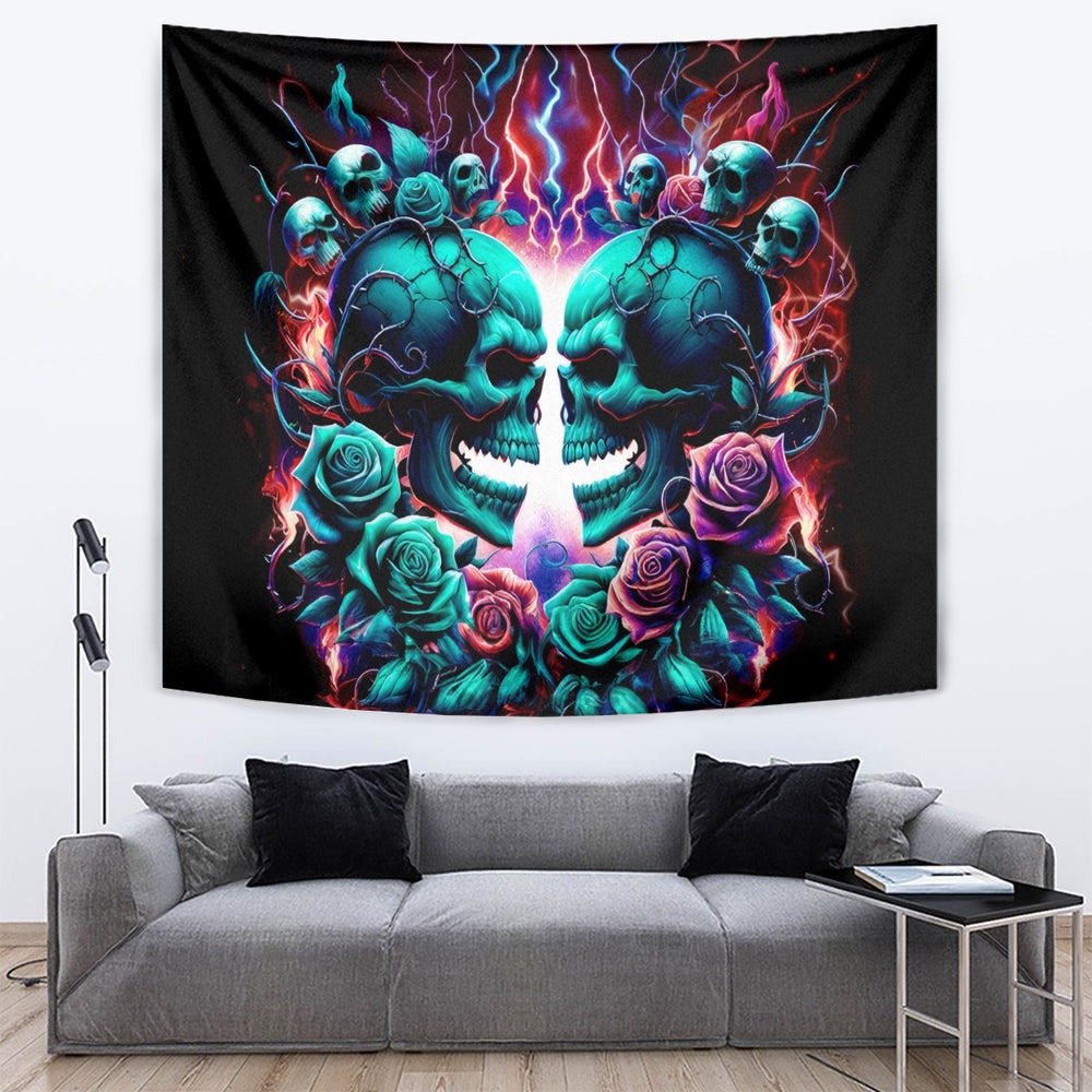 Twin Skull Tapestry Don't Try Figure Me out I'm A Special Kind Of Twisted DT01