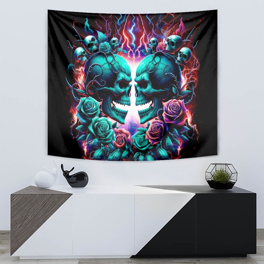 Twin Skull Tapestry Don't Try Figure Me out I'm A Special Kind Of Twisted DT01