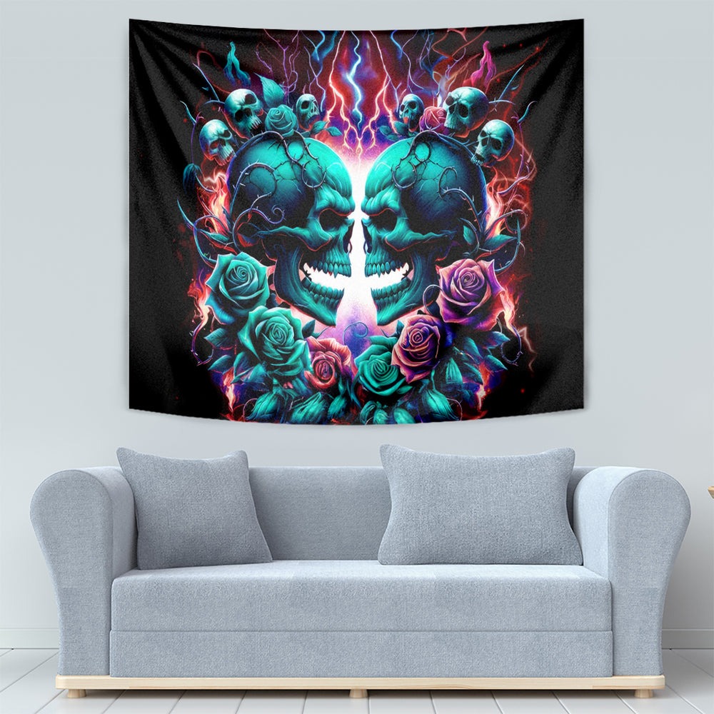 Twin Skull Tapestry Don't Try Figure Me out I'm A Special Kind Of Twisted DT01