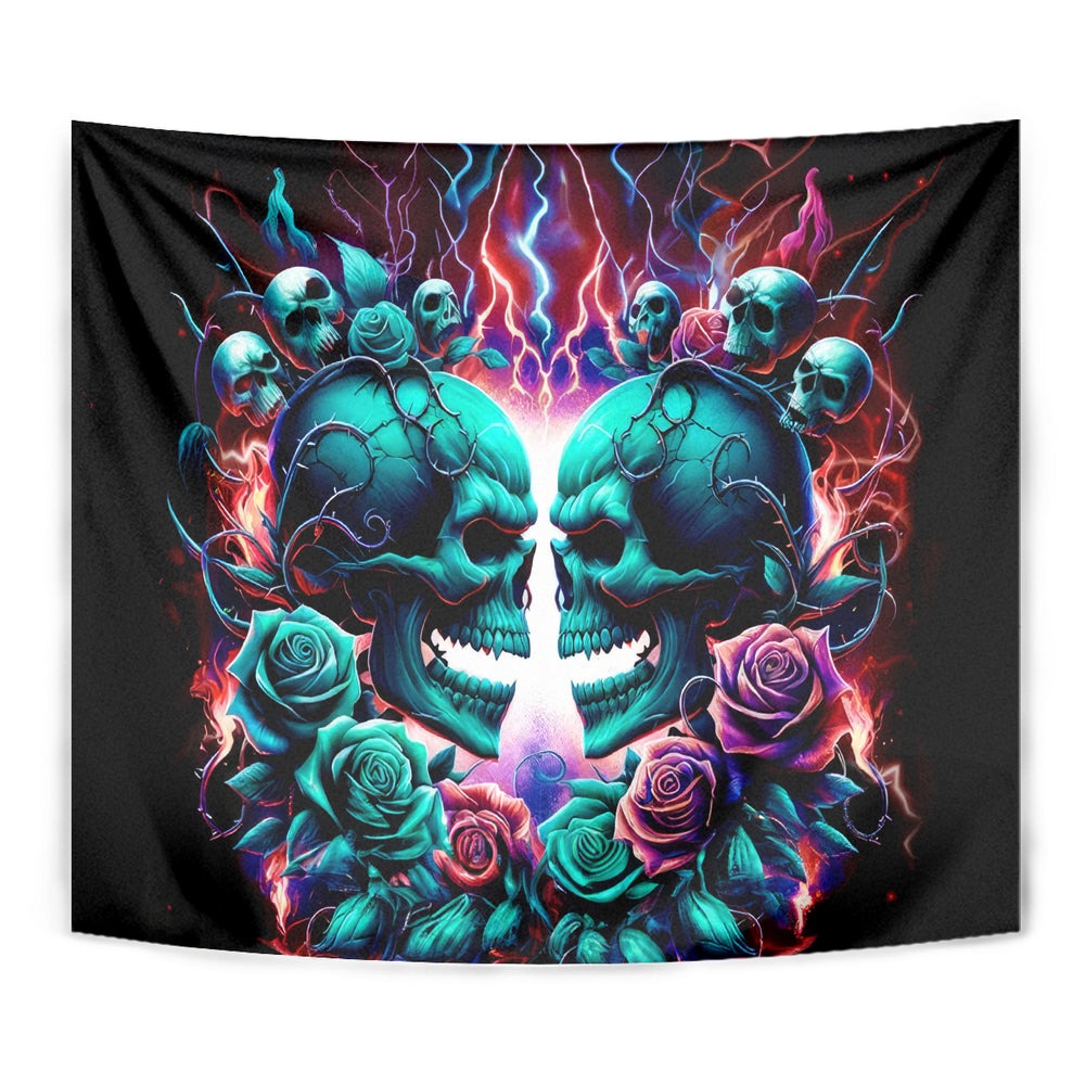 Twin Skull Tapestry Don't Try Figure Me out I'm A Special Kind Of Twisted DT01