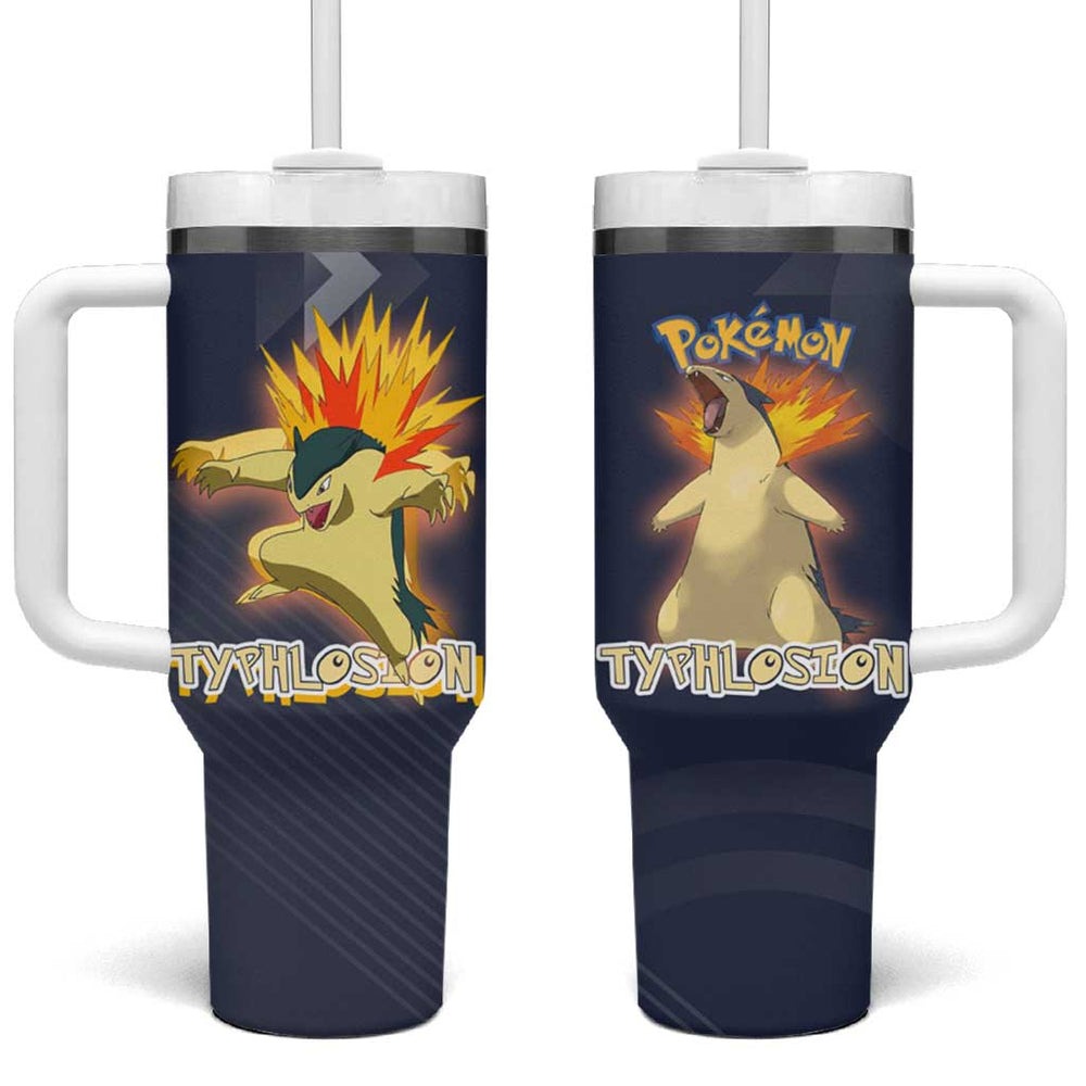 Typhlosion Poké Tumbler With Handle Classic Retro Anime Style TS04