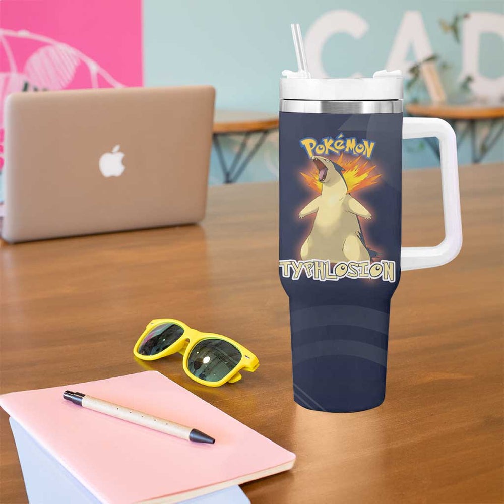 Typhlosion Poké Tumbler With Handle Classic Retro Anime Style TS04