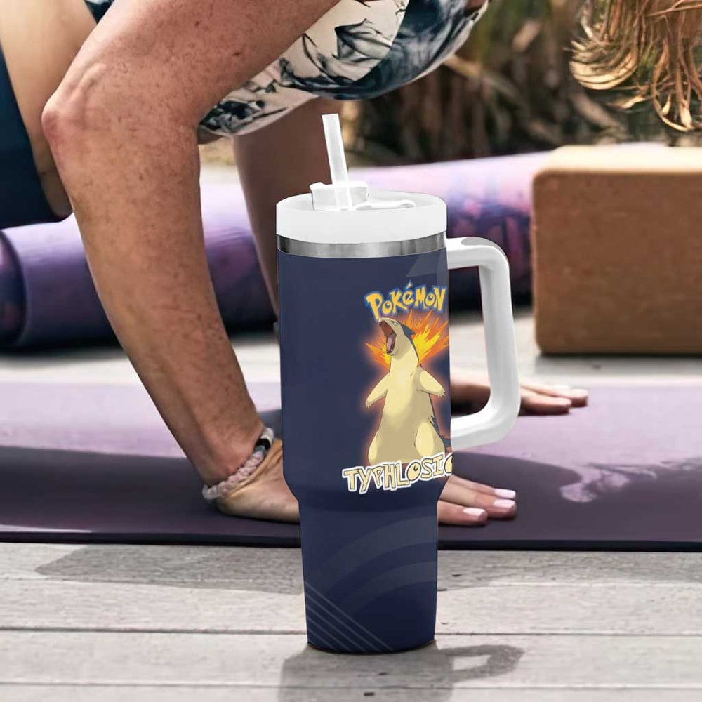 Typhlosion Poké Tumbler With Handle Classic Retro Anime Style TS04