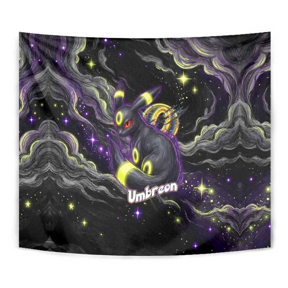 Umbreon Tapestry Cosmic Neon Galaxy Art TS04 Umbreon Tapestry Cosmic Neon Galaxy Art TS04