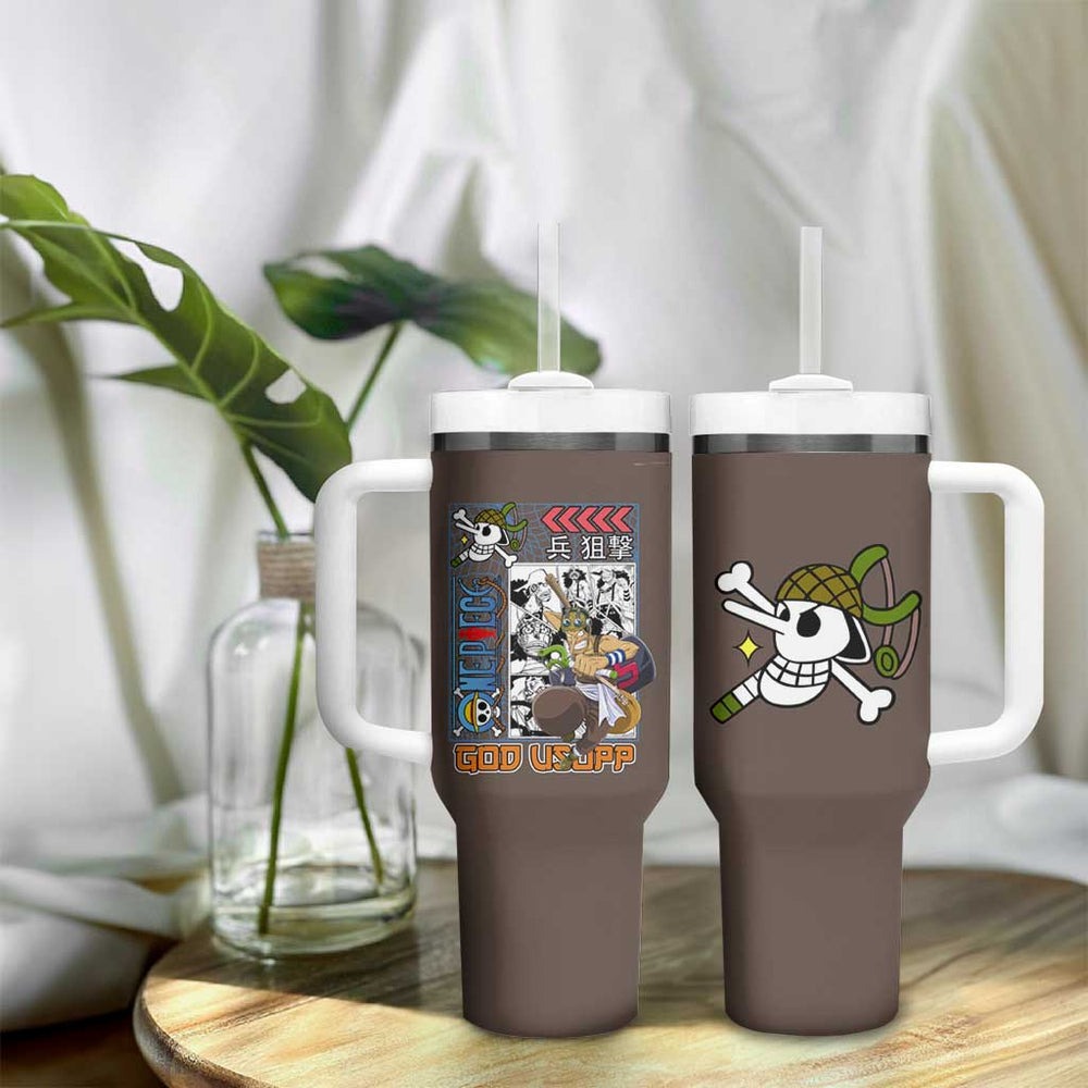 Usopp One Piece Streetwear Tumbler With Handle Anime Style TS04 Usopp One Piece Streetwear Tumbler With Handle Anime Style TS04