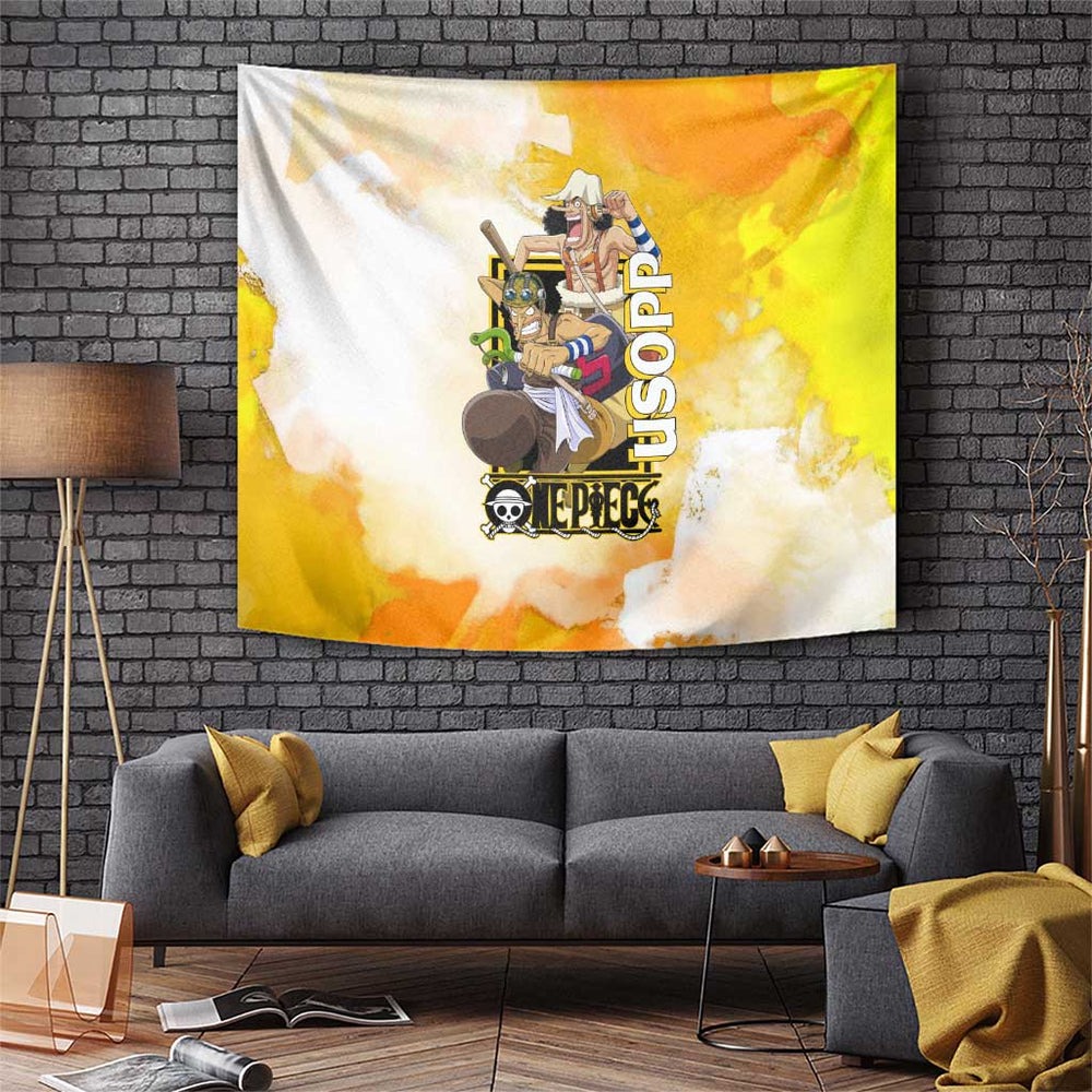 Usopp One Piece Yellow and White Theme Tumbler With Handle with Sniper Pose and Sogeking Mask Design TS04 Usopp One Piece Yellow and White Theme Tumbler With Handle with Sniper Pose and Sogeking Mask Design TS04