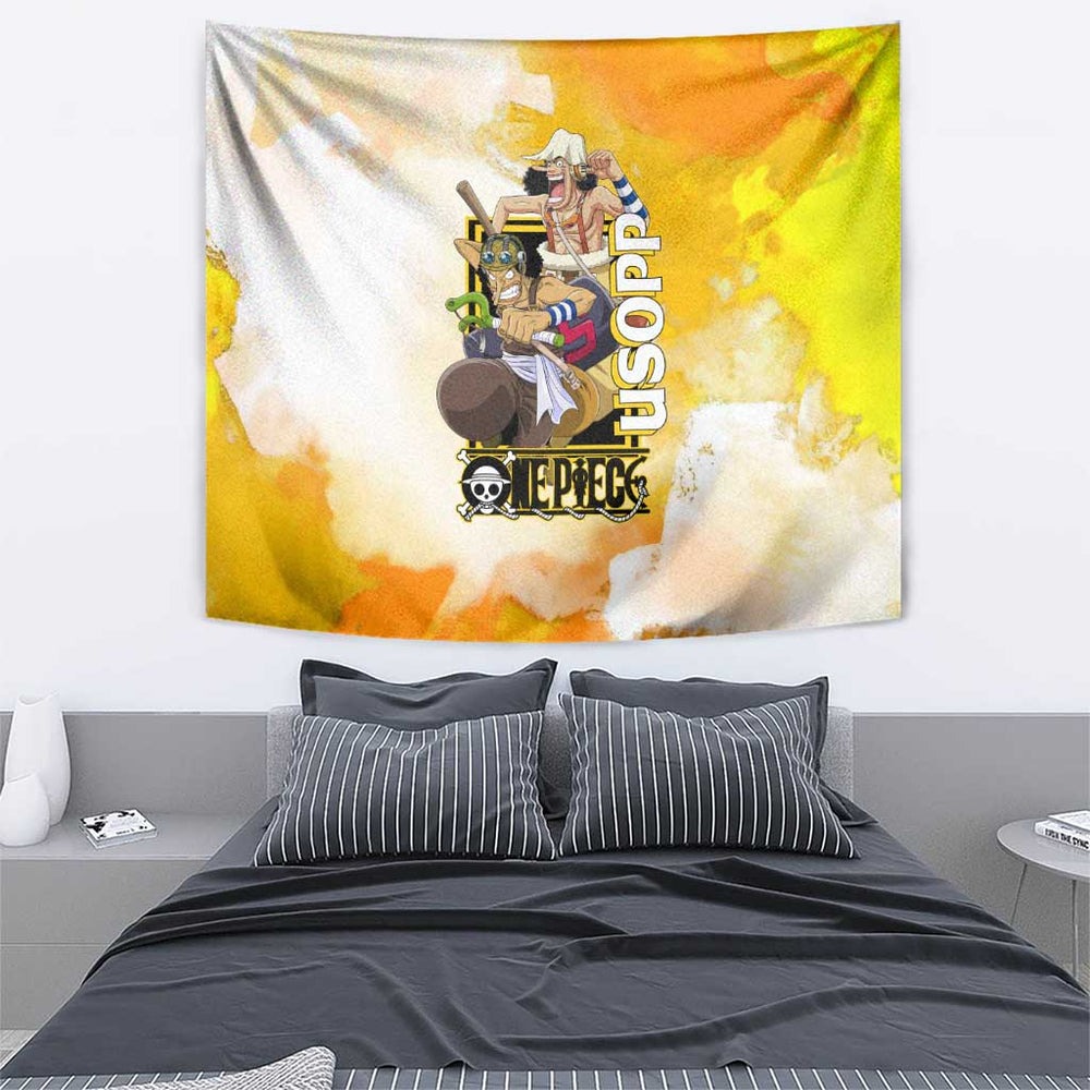 Usopp One Piece Yellow and White Theme Tumbler With Handle with Sniper Pose and Sogeking Mask Design TS04 Usopp One Piece Yellow and White Theme Tumbler With Handle with Sniper Pose and Sogeking Mask Design TS04