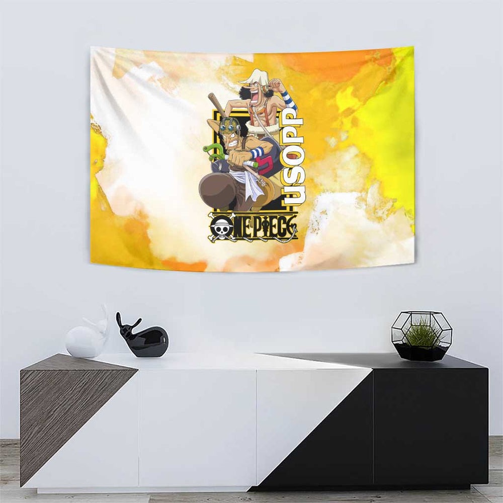 Usopp One Piece Yellow and White Theme Tumbler With Handle with Sniper Pose and Sogeking Mask Design TS04 Usopp One Piece Yellow and White Theme Tumbler With Handle with Sniper Pose and Sogeking Mask Design TS04