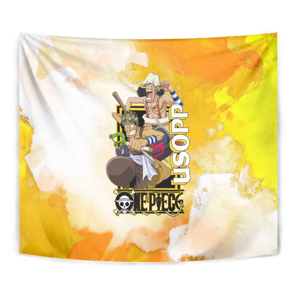 Usopp One Piece Yellow and White Theme Tumbler With Handle with Sniper Pose and Sogeking Mask Design TS04 Usopp One Piece Yellow and White Theme Tumbler With Handle with Sniper Pose and Sogeking Mask Design TS04