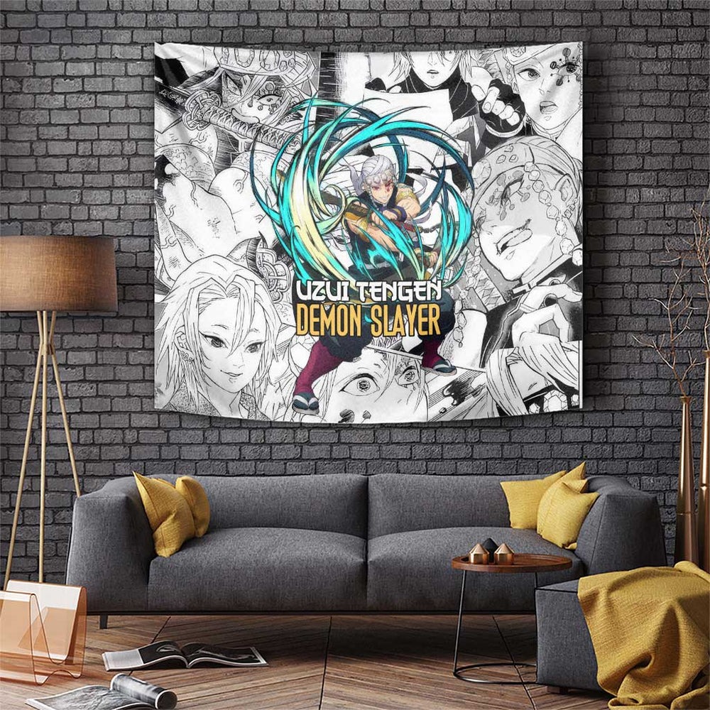Uzui Tengen Manga Collage Demon Slayer Tumbler With Handle Anime Style TS04 Uzui Tengen Manga Collage Demon Slayer Tumbler With Handle Anime Style TS04