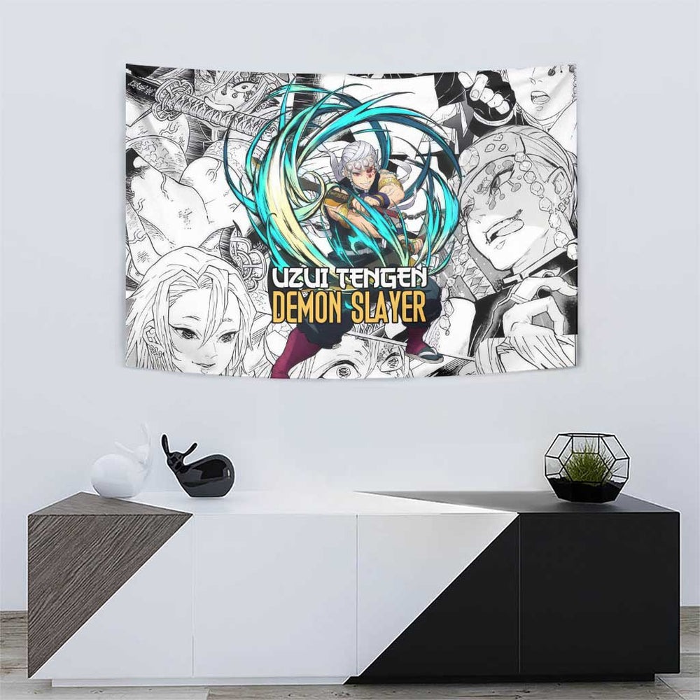 Uzui Tengen Manga Collage Demon Slayer Tumbler With Handle Anime Style TS04 Uzui Tengen Manga Collage Demon Slayer Tumbler With Handle Anime Style TS04