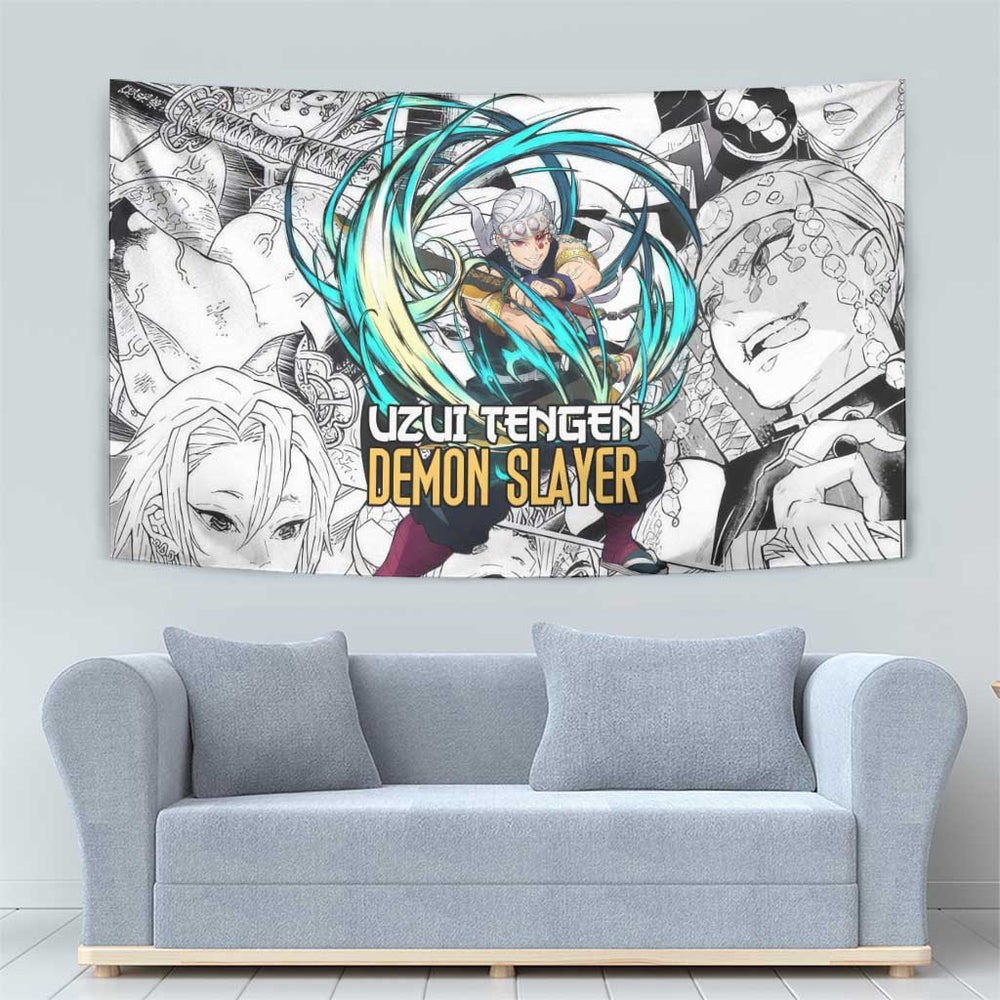 Uzui Tengen Manga Collage Demon Slayer Tumbler With Handle Anime Style TS04 Uzui Tengen Manga Collage Demon Slayer Tumbler With Handle Anime Style TS04