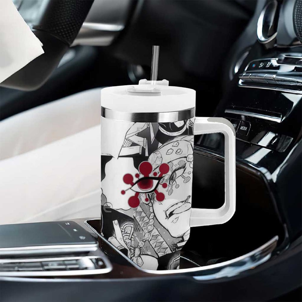 Uzui Tengen Manga Collage Demon Slayer Tumbler With Handle Anime Style TS04 Uzui Tengen Manga Collage Demon Slayer Tumbler With Handle Anime Style TS04