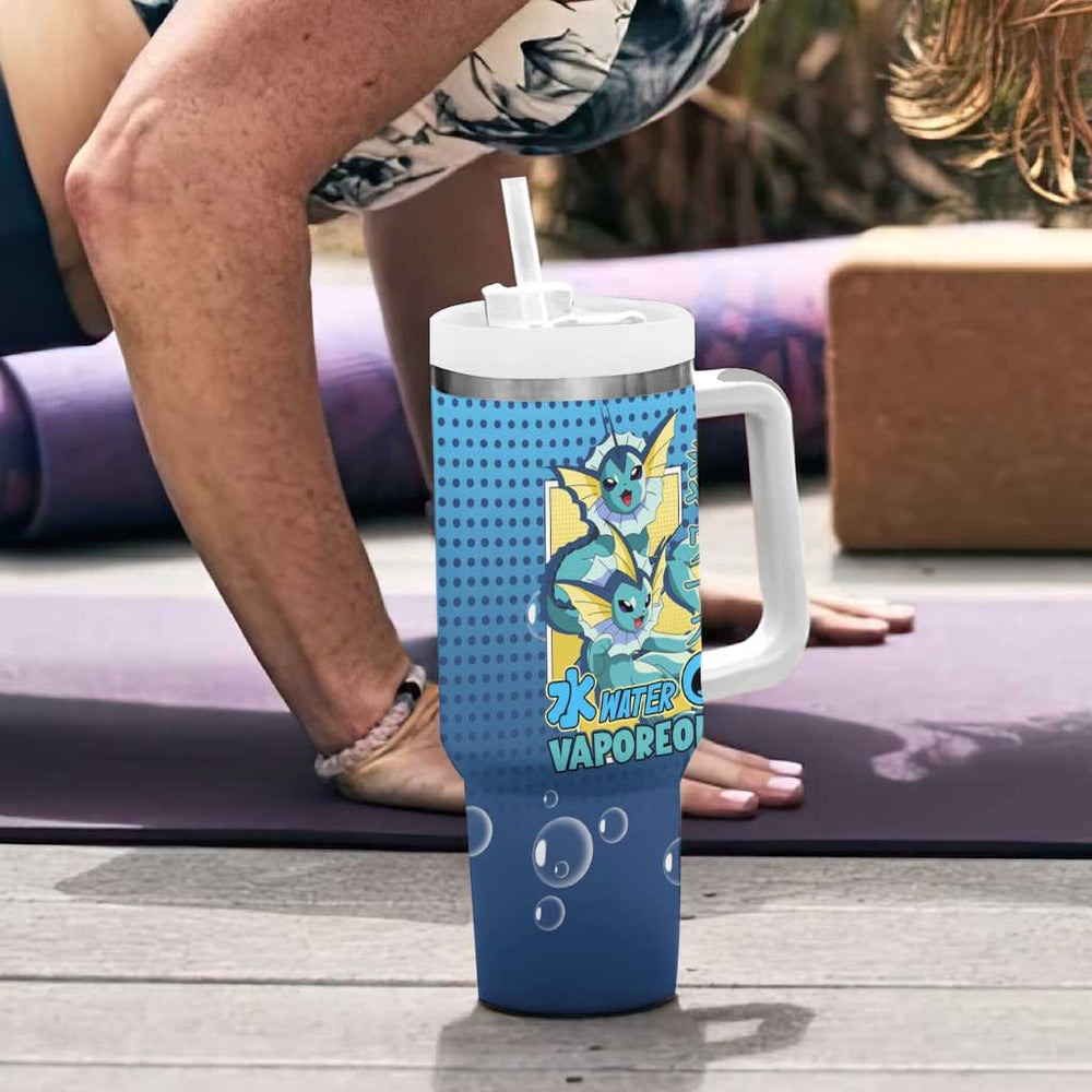 Vaporeon from Poké Tumbler With Handle with Water Type Ability and Swimming Pose Design TS04
