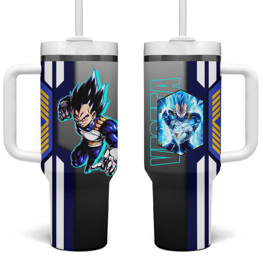Vegeta from Dragon Ball Tumbler With Handle with Super Saiyan Blue Form and Action Pose Design TS04