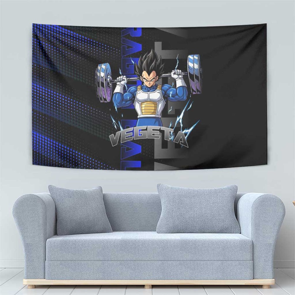 Vegeta Gym Theme Black and Blue Design Tumbler With Handle with Powerlifting Pose and Saiyan Armor Style TS04 Vegeta Gym Theme Black and Blue Design Tumbler With Handle with Powerlifting Pose and Saiyan Armor Style TS04