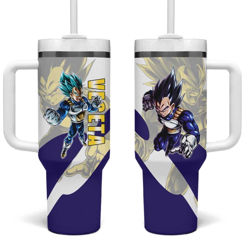 Vegeta Saiyan Warrior Tumbler With Handle Bold Anime Combat Style TS04